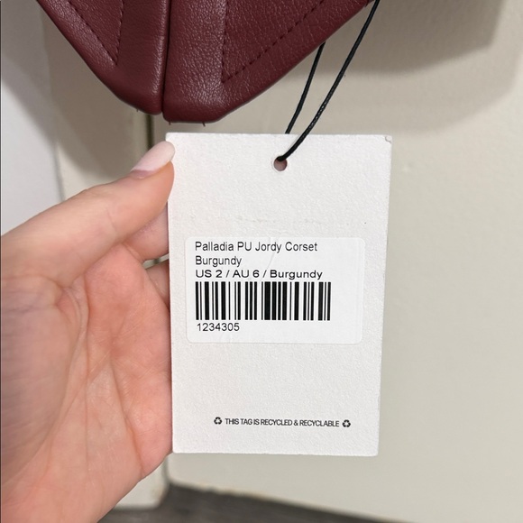 Princess Polly Burgundy Faux Leather Studded Crop Top - Picture 4 of 5